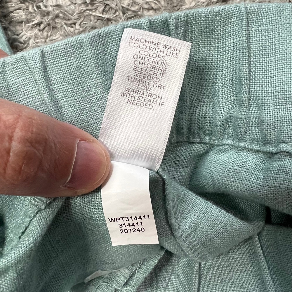 NWTnPure Jill Linen Crop Pants Pull On Elastic Waist Womens XL Lucite Coastal - Picture 8 of 11